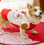 Otoño e Invierno Corgi Año Nuevo Tang traje perros pequeños y medianos Dachshund dos pies abrigo de algodón cálido banco perro mascota ropa para perros