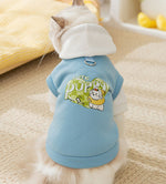 Cat autumn and winter trendy cool style drawstring hooded sweatshirt cat small and medium dogs hairless cat Teddy pet cat clothes