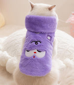 Nouveaux vêtements pour animaux de compagnie dessin animé imitation fourrure de lapin chaton chaud avec écharpe gilet Devon chat poupée vêtements pour chat