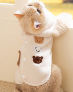 Cat clothes autumn and winter warm fleece coat for kittens Devon cat cute bear puppy vest pet clothing