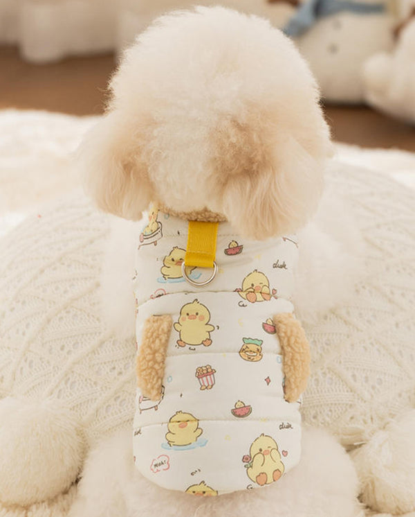 Vêtements automne/hiver pour chiens de petite et moyenne taille, gilet à col roulé imprimé dessin animé, vêtements chauds pour chiots