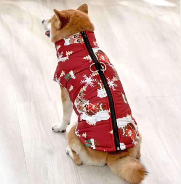 Dog clothes winter warm down jacket Shiba Inu Golden Retriever Samoyed medium and large dog pet clothes autumn and winter style