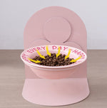 Cat bowl iron frame dog bowl drinking water bowl eating food bowl magnetic suction fixed anti-tip wall-mounted drinking water bowl pet ceramic bowl