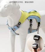 夏に涼しく快適な犬用チェストハーネス。小型犬・大型犬用。ゴールデンレトリバー用牽引ロープ。ベスト型ペット犬用リード。