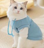 Cat autumn and winter trendy cool style drawstring hooded sweatshirt cat small and medium dogs hairless cat Teddy pet cat clothes
