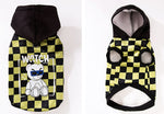 New autumn and winter corgi dog plaid print hooded sweatshirt trendy black cool warm clothes dog clothes
