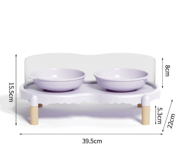 Cat bowl ceramic cat food bowl dog drinking water bowl high foot neck double bowl anti-splash dog bowl dog bowl pet supplies