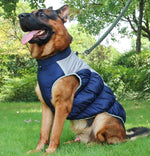 Dog clothes autumn and winter warm waterproof windproof vest traction reflective cotton coat Shiba Inu golden retriever medium and large thick