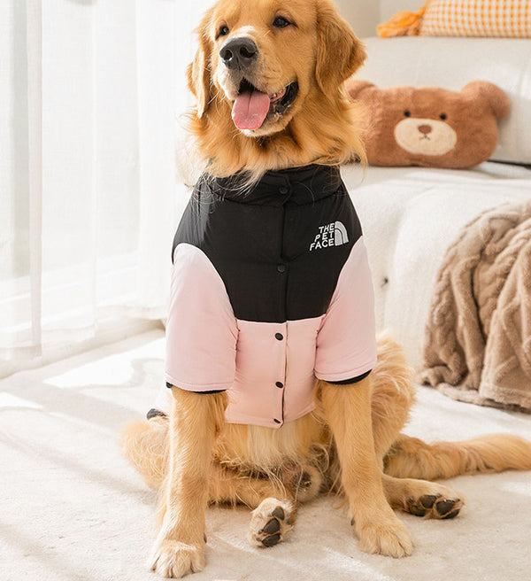 Manteau en coton épissé à deux pattes chaud, simple et à la mode pour chiens de taille moyenne et grande en automne et en hiver, vêtements pour chiens de grande taille golden retriever