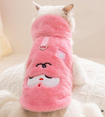 Nouveaux vêtements pour animaux de compagnie dessin animé imitation fourrure de lapin chaton chaud avec écharpe gilet Devon chat poupée vêtements pour chat