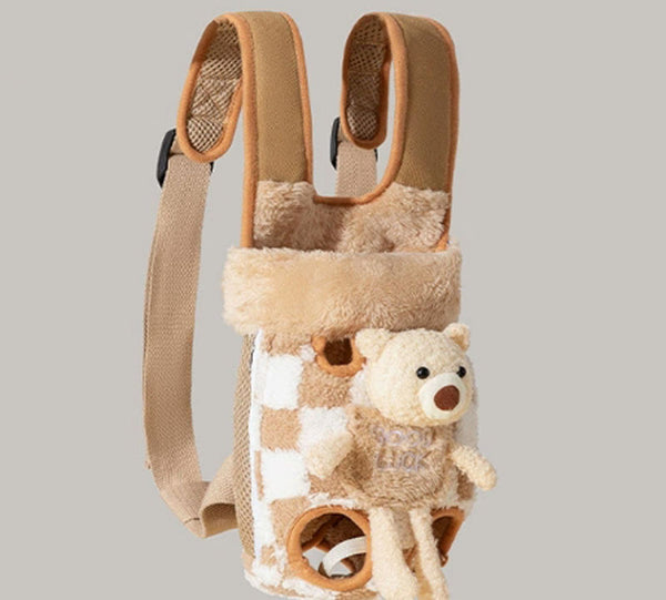 Cartoon cute little bear dog chest bag cat bag outing portable bag dog backpack