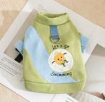Autumn and winter cute little penguin striped suspenders two-legged dog sweater early autumn thin fleece pet teddy clothes
