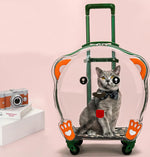 Nueva maleta trolley transparente para perros y gatos