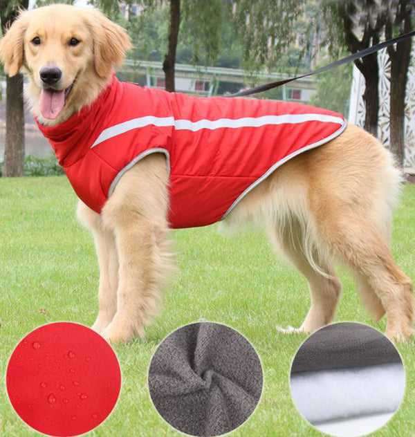 Autumn and winter new dog clothes reflective warm dog outdoor jacket