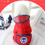 Impermeable de cuatro patas para perros pequeños de bolsillo grande