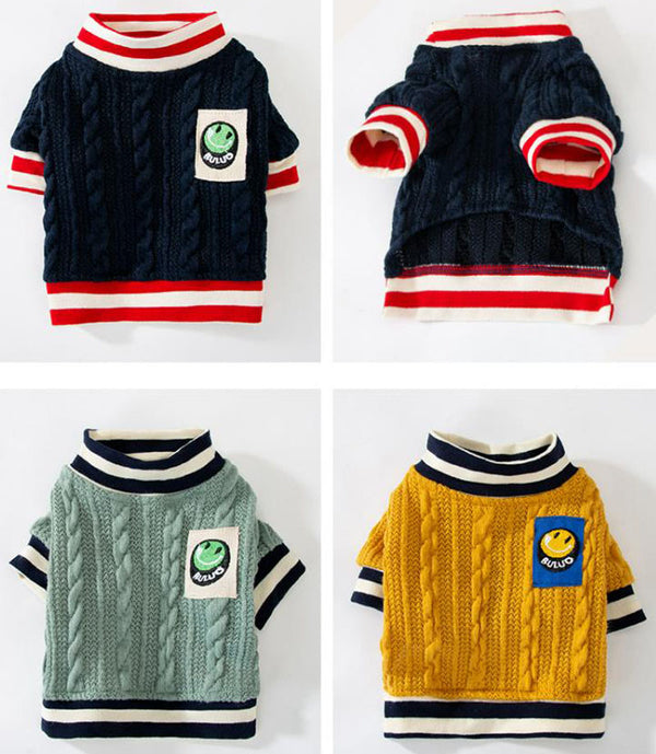 Autumn and winter short twist knit sweater sweater pet clothes