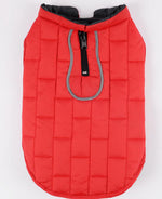 ropa impermeable para mascotas de otoño e invierno chaqueta de invierno acolchada para perros a cuadros de dos colores