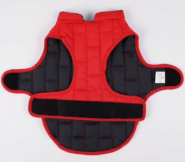 ropa impermeable para mascotas de otoño e invierno chaqueta de invierno acolchada para perros a cuadros de dos colores