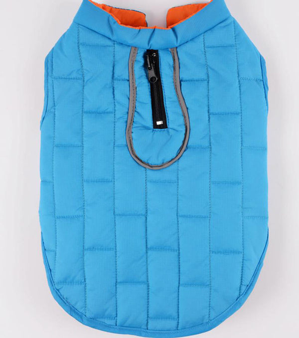 ropa impermeable para mascotas de otoño e invierno chaqueta de invierno acolchada para perros a cuadros de dos colores