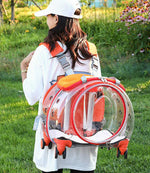 The new pet trolley case transparent go out portable pet backpack