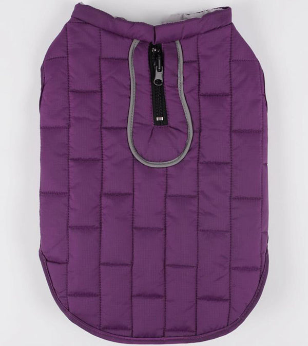 ropa impermeable para mascotas de otoño e invierno chaqueta de invierno acolchada para perros a cuadros de dos colores