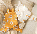 Autumn and winter new puppy clothes sunflower suspenders four-legged overalls