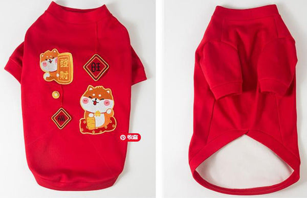 New Year Festive Festive Medium and Large Dog Pet Warm Sweatshirt