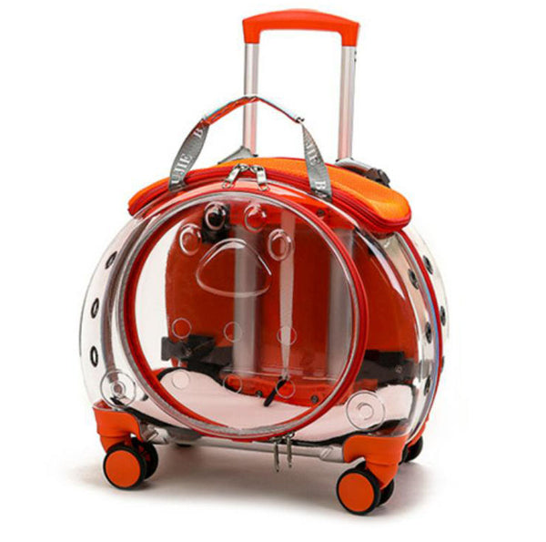 The new pet trolley case transparent go out portable pet backpack
