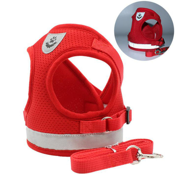 Pet Small Dog Reflective Vest Chest Strap Pet Leash