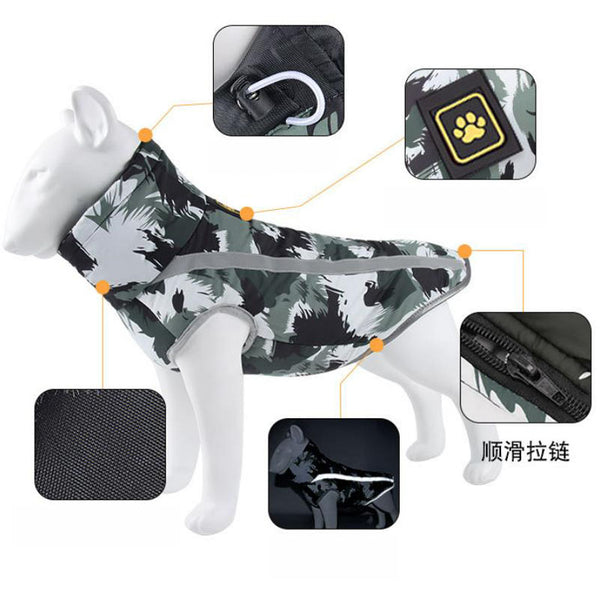 ropa para mascotas otoño e invierno nuevas chaquetas deportivas al aire libre, trajes a prueba de frío, impermeables impermeables, ropa de esquí