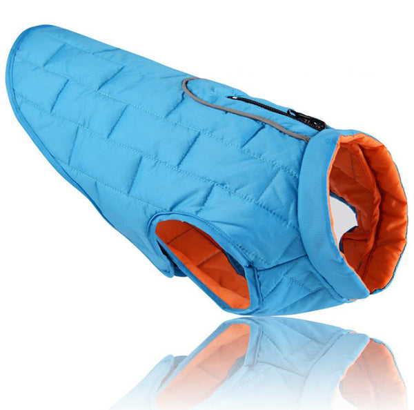 ropa impermeable para mascotas de otoño e invierno chaqueta de invierno acolchada para perros a cuadros de dos colores