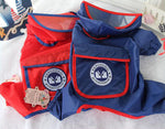 Impermeable de cuatro patas para perros pequeños de bolsillo grande