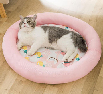 Runde Katzen und Hunde vier Jahreszeiten dünnes Sommer atmungsaktives kühles Nest 