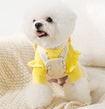 Autumn and winter new puppy clothes sunflower suspenders four-legged overalls