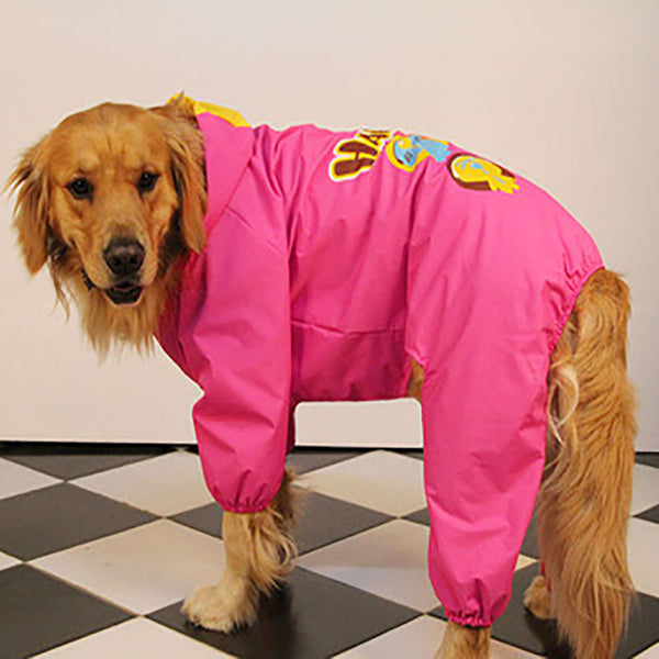 Impermeable de perro grande con capucha