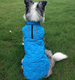 ropa impermeable para mascotas de otoño e invierno chaqueta de invierno acolchada para perros a cuadros de dos colores
