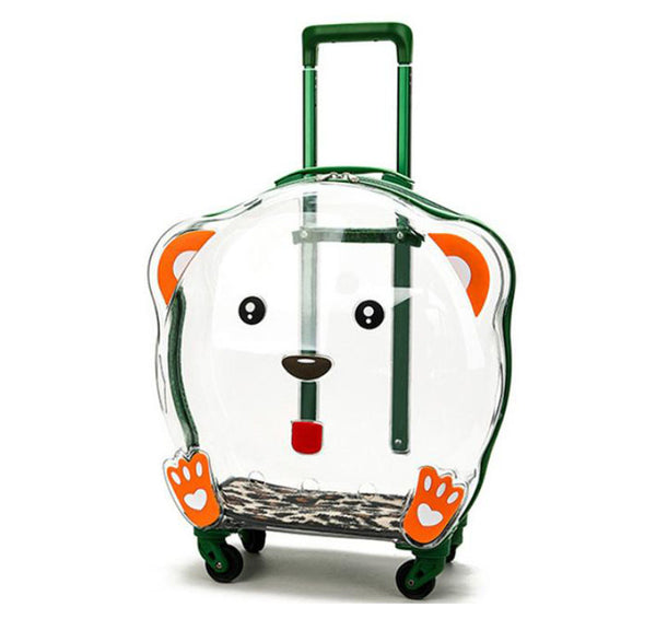 Nueva maleta trolley transparente para perros y gatos