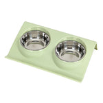 Oblique mouth pet eating drinking double bowl