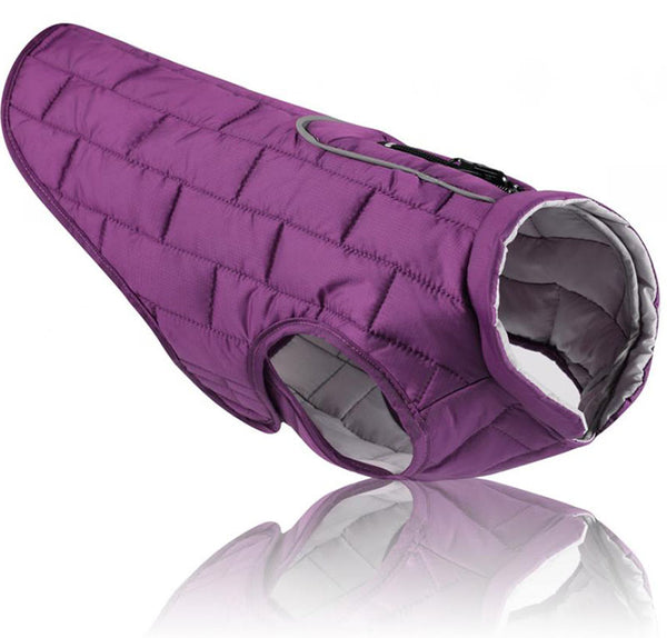 ropa impermeable para mascotas de otoño e invierno chaqueta de invierno acolchada para perros a cuadros de dos colores