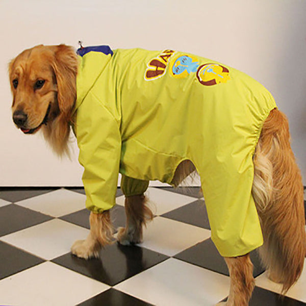 Impermeable de perro grande con capucha