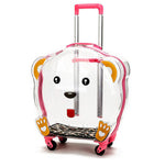 Nueva maleta trolley transparente para perros y gatos