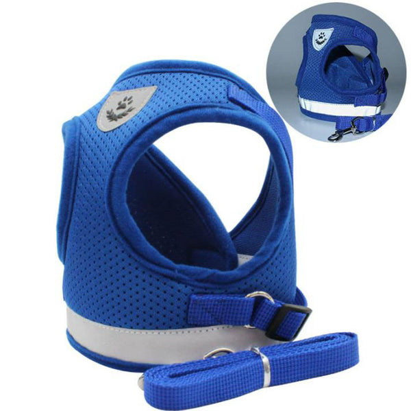 Pet Small Dog Reflective Vest Chest Strap Pet Leash