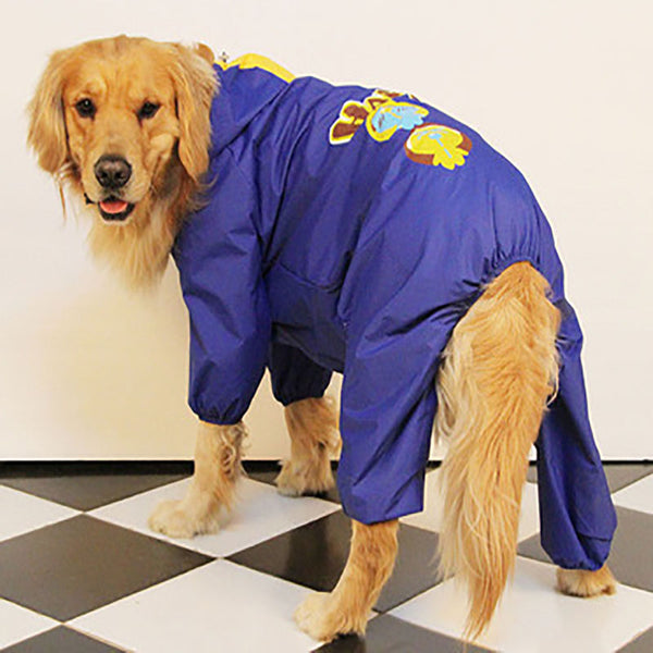 Impermeable de perro grande con capucha