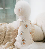 Autumn and winter new puppy clothes sunflower suspenders four-legged overalls